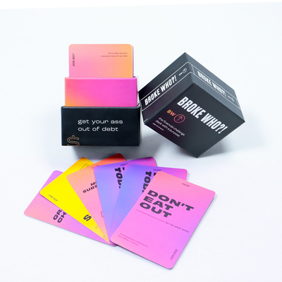 주문 상품 럭셔리 게임 카드 인쇄 사용자 지정 금융 도전 카드 게임 규칙 지침 online manufacture