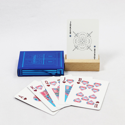 주문 인쇄 된 독일 블랙 하트 종이 포커 카드 맞춤형 국가 블루 골드 스탬핑 게임 카드 online manufacture