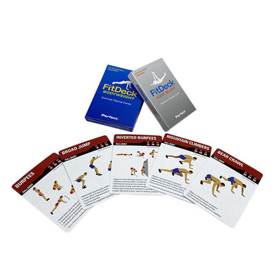 주문 350gsm Exercise Workout Cards , Varnishing Physical Fitness Card online manufacture
