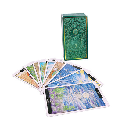 주문 100x150mm Tarot Cards With Playing Cards Matt Golden Foil Green Color online manufacture