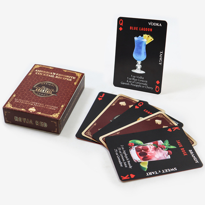 63x88mm 맞춤형 붉은 금색 엣지 카드 플레이 블랙 코어 종이 텍스처 인쇄