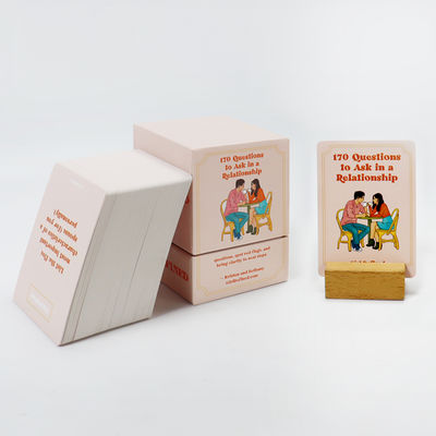 맞춤형 3D 자수 로고 디자인 긍정 확언 플래시 카드 덱 (성인용 재테크 게임 카드)