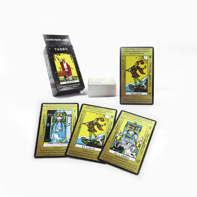 맞춤 디자인 310gsm 블랙 코어 종이 타로 카드 (개인화된 오라클 덱용 무료 샘플 포함)