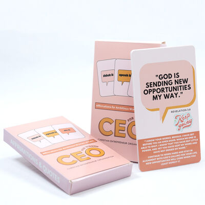 여성용 맞춤형 인쇄형 긍정확인 카드 덱 365일 긍정적 자기확인 카드
